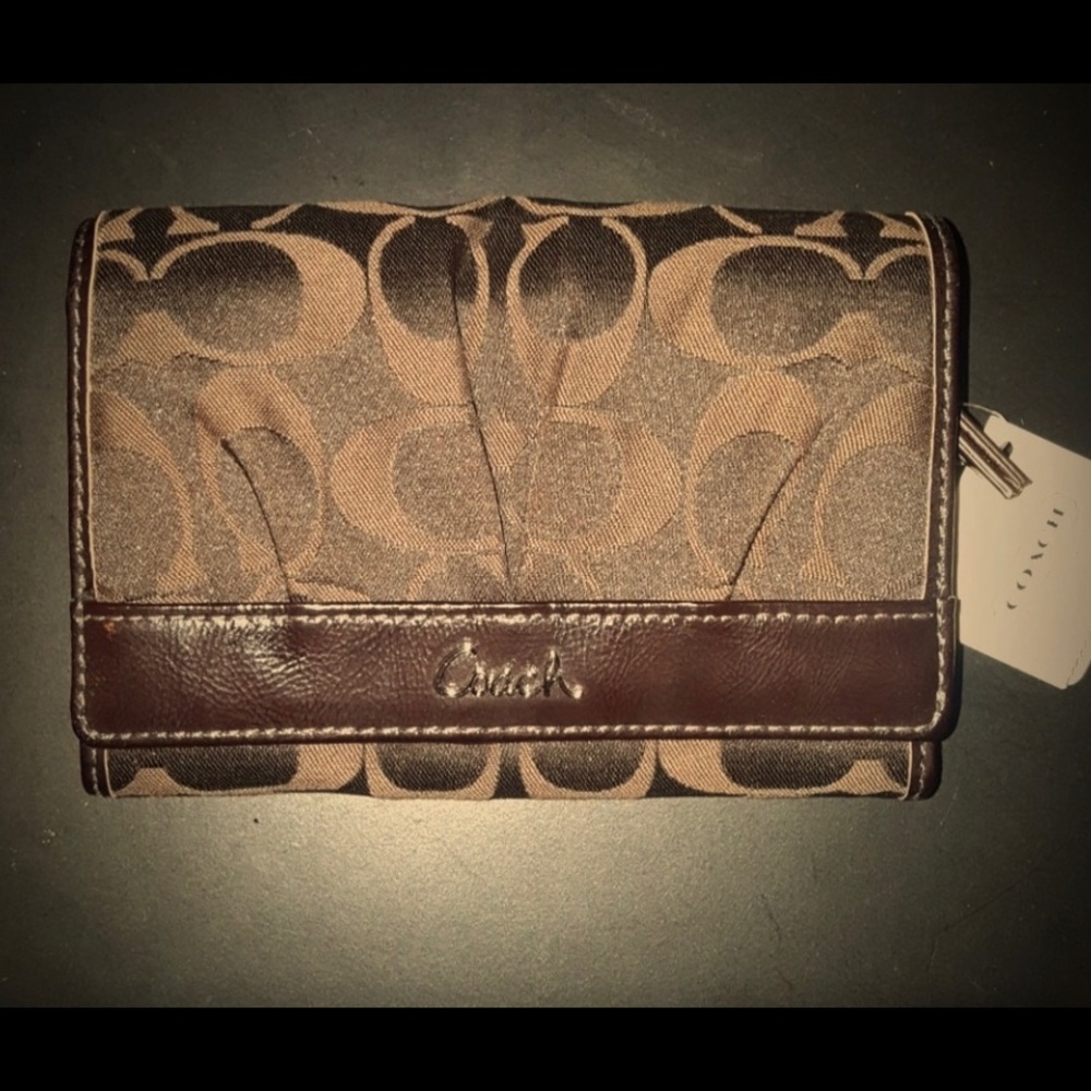 New Coach chocolate wallet/clutch!